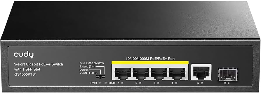 Cudy Switch GS1005P 5-Port 10 100 1000M PoE+ Switch 60W