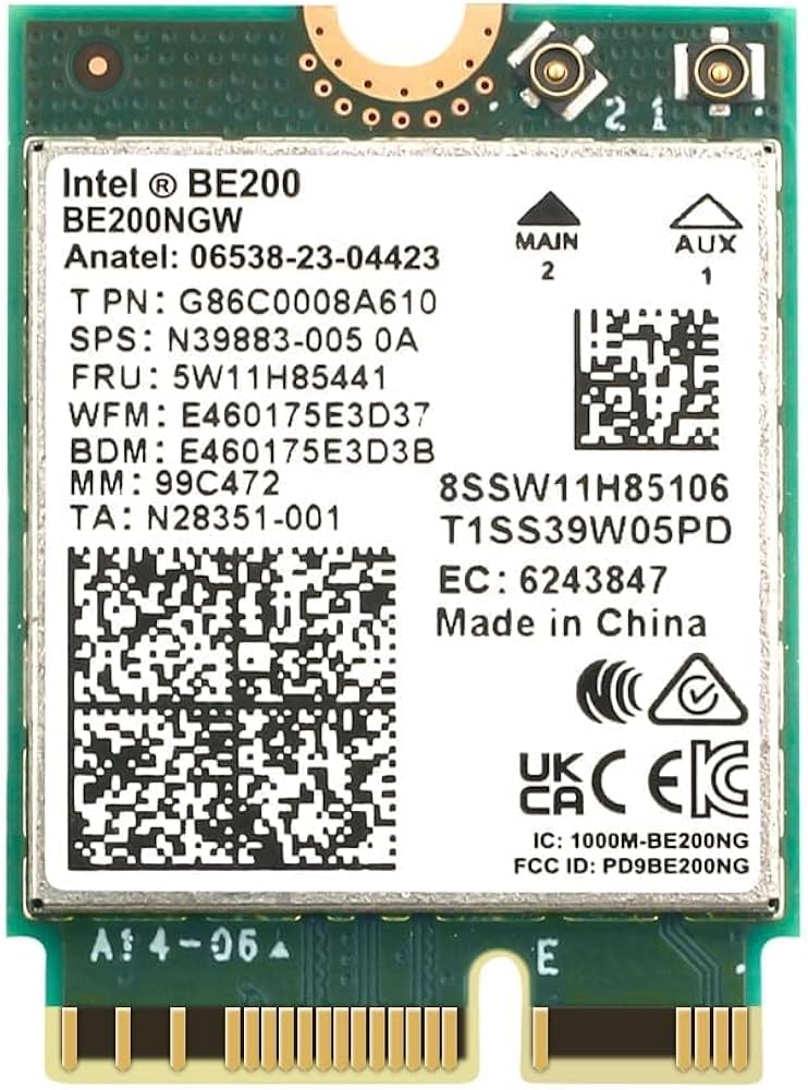 Intel BE200.NGWG.NV Intel Wi-Fi 7 BE200 2230 2x2 BE+BT No vPro