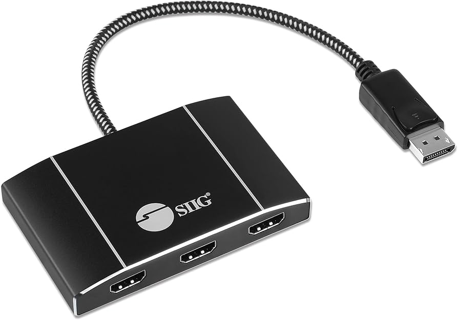 SIIG CE-DP0Q11-S1 Triple 4K DisplayPort 1.4 to HDMI MST Hub Splitter