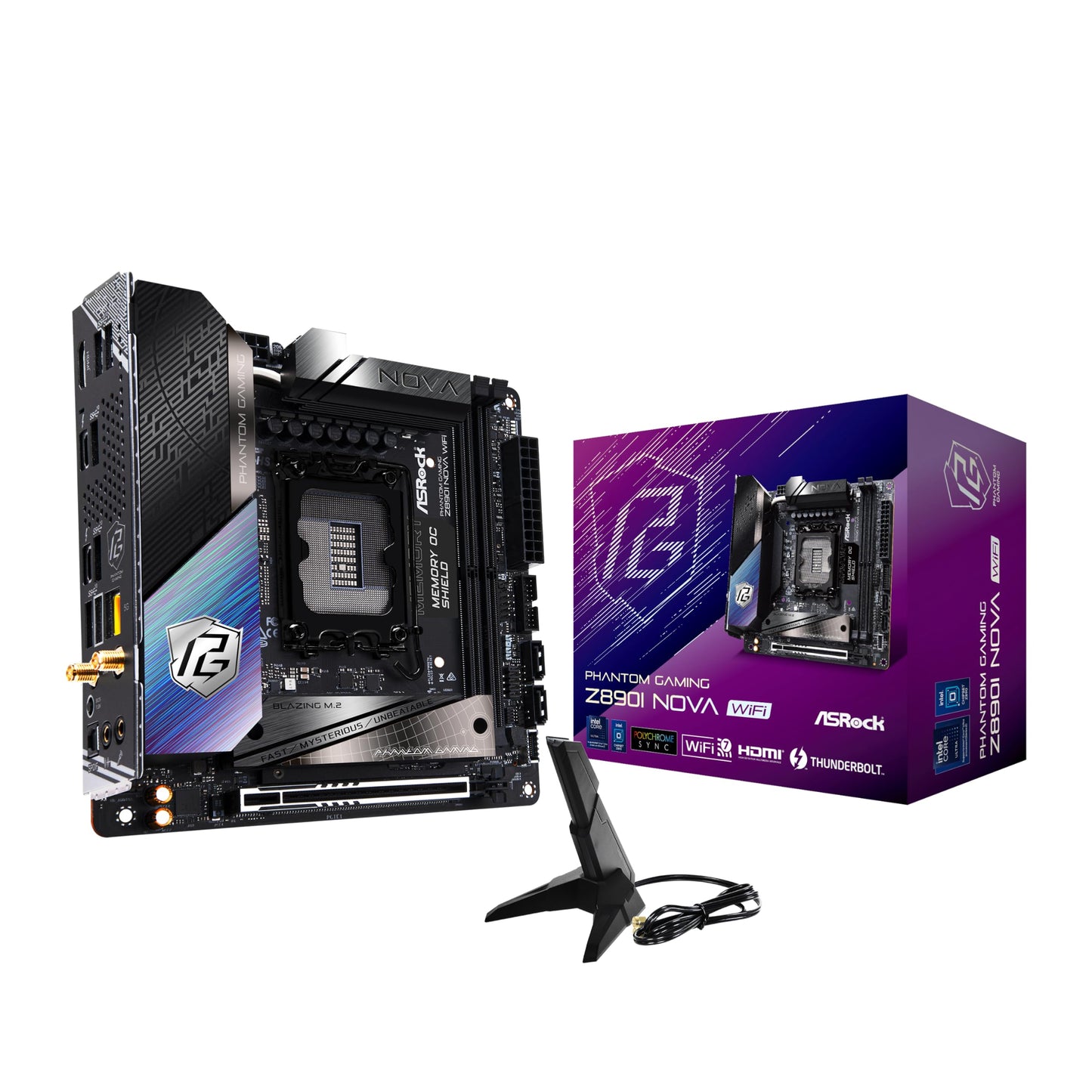 ASRock MB Z890I Nova WiFi Z890 LGA1851 256GB DDR5 Mini-ITX