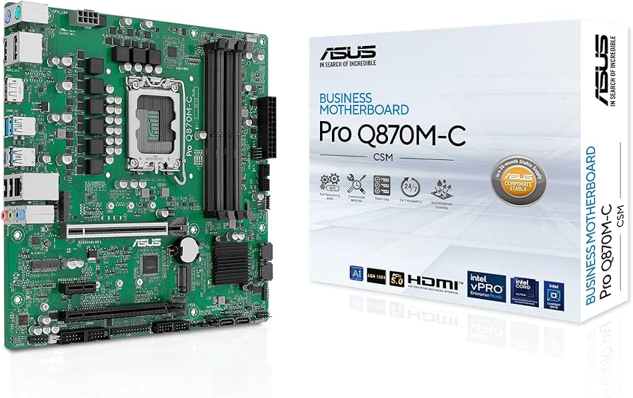 ASUS MB PRO Q870M-C-CSM Q870 LGA1851 Max256GB DDR5 microATX