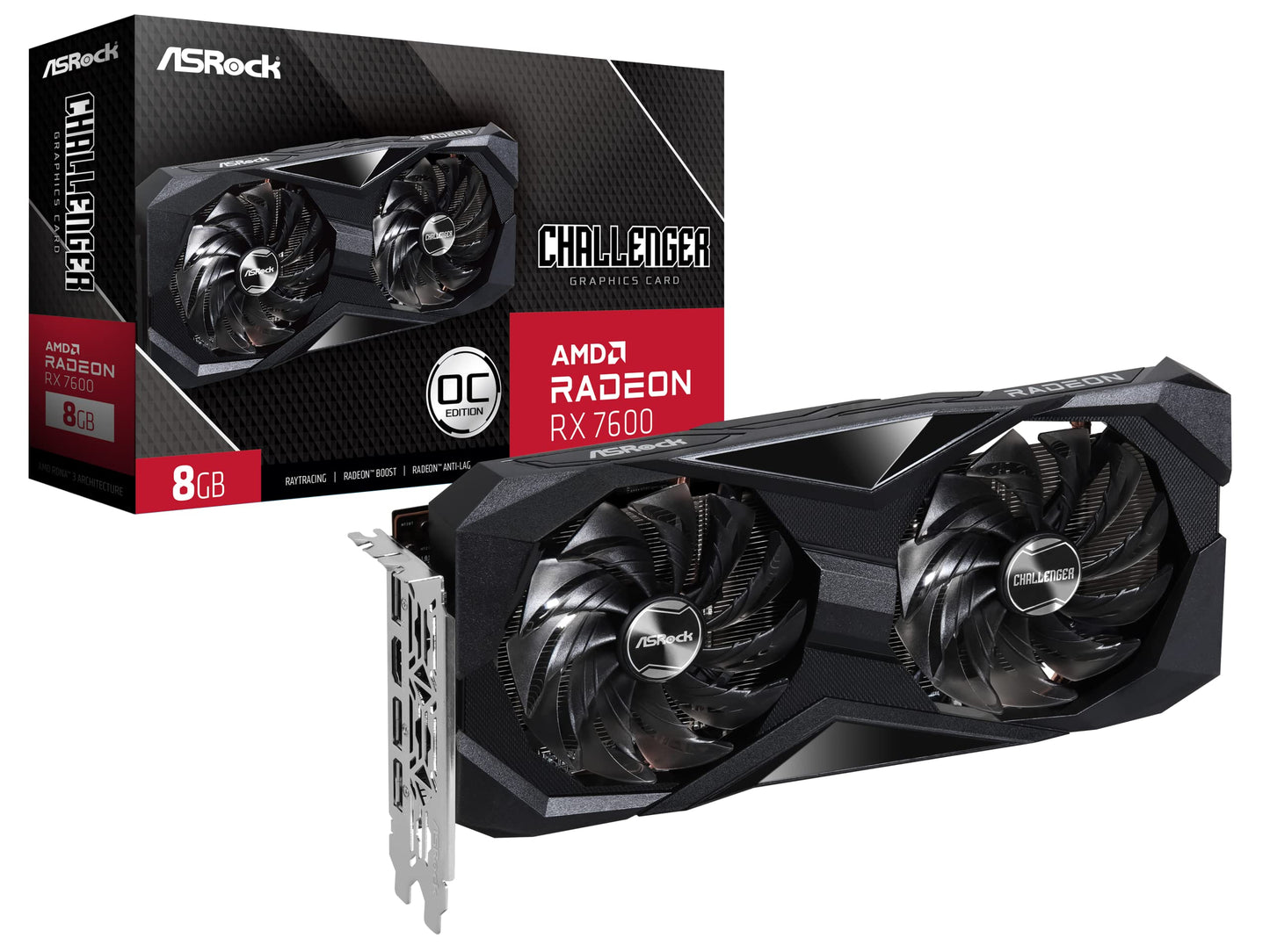 ASRock VCX RX7600 CL 8GO AMD Radeon RX 7600 Challenger 8GB OC GDDR6 128B