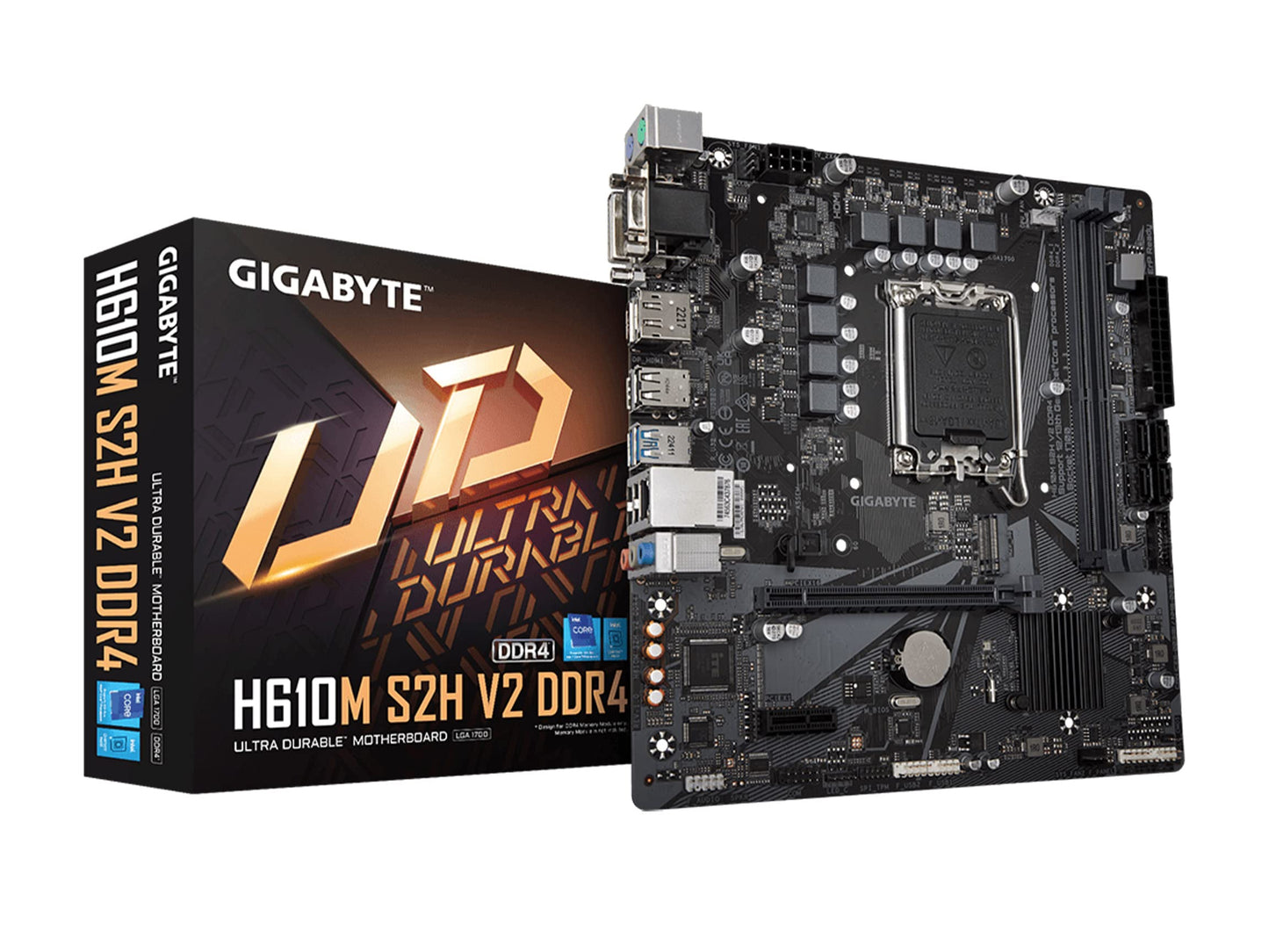 Gigabyte H610M S2H V2 H610 LGA1700 Max128GB DDR5 Micro ATX