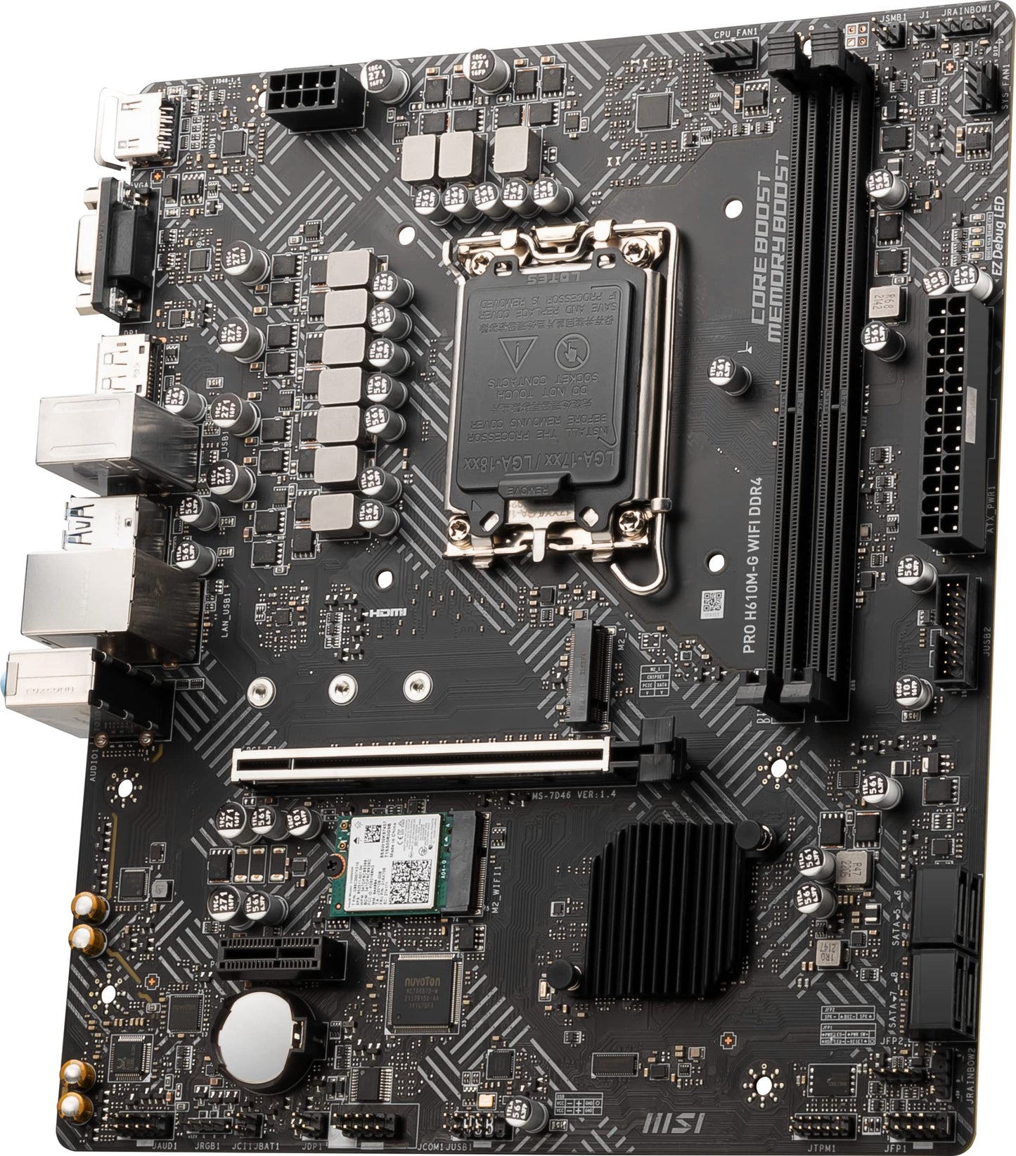 MSI PRO H610M-G WIFI H610 S1700 Max96GB DDR5 PCI-E mATX Bulk Pack