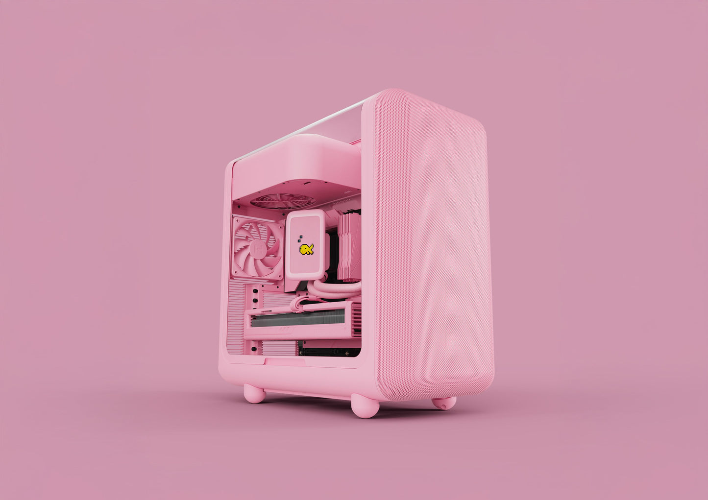 HYTE CS-HYTE-X50G-SM X50 Mid-Tower ATX Acoustic Glass STRAWBERRY MILK