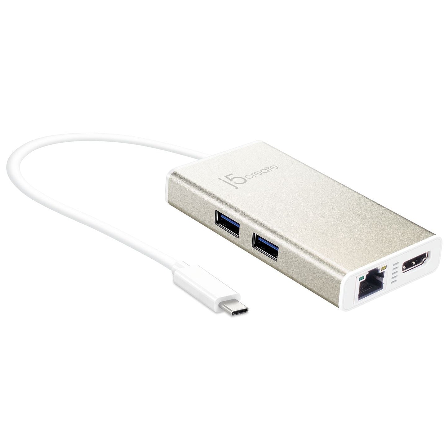 j5create Accessory JCA374 USB-C to HDMI RJ-45 USB Adapter Male to Female