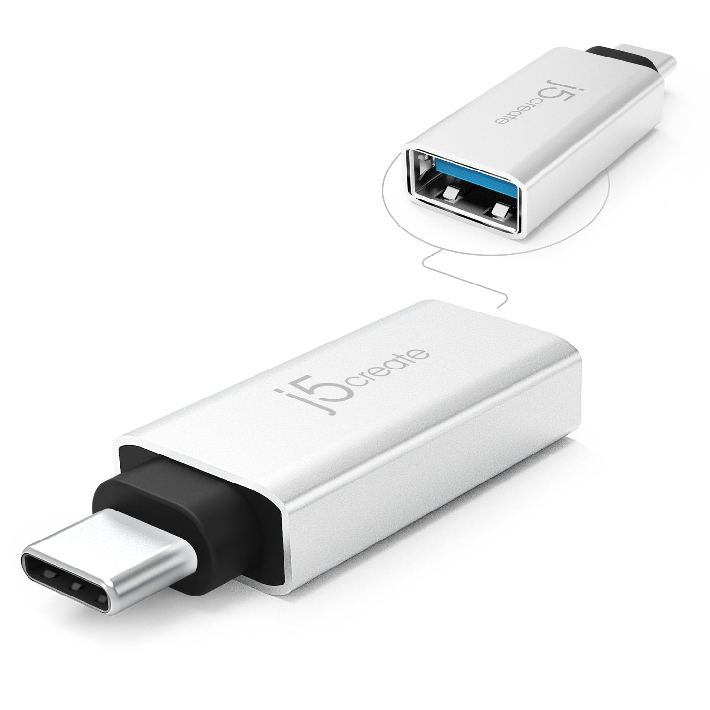 j5create Accessory JUCX15 USB-C to USB Type-A 3.1 Adapter Aluminum