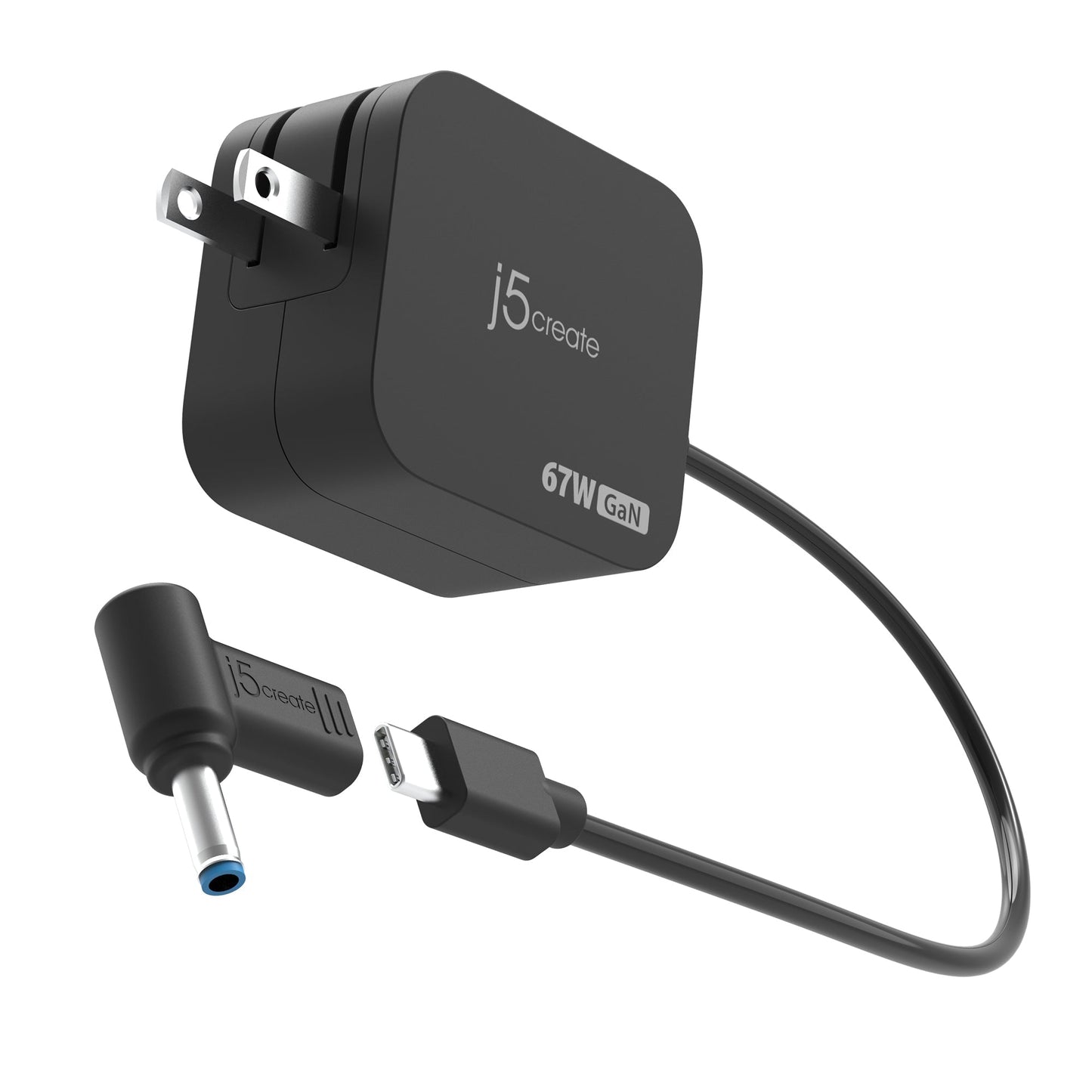 j5create JUP1565 67W GaN PD USB-C Mini Charger with 4.5 mm DC Converter