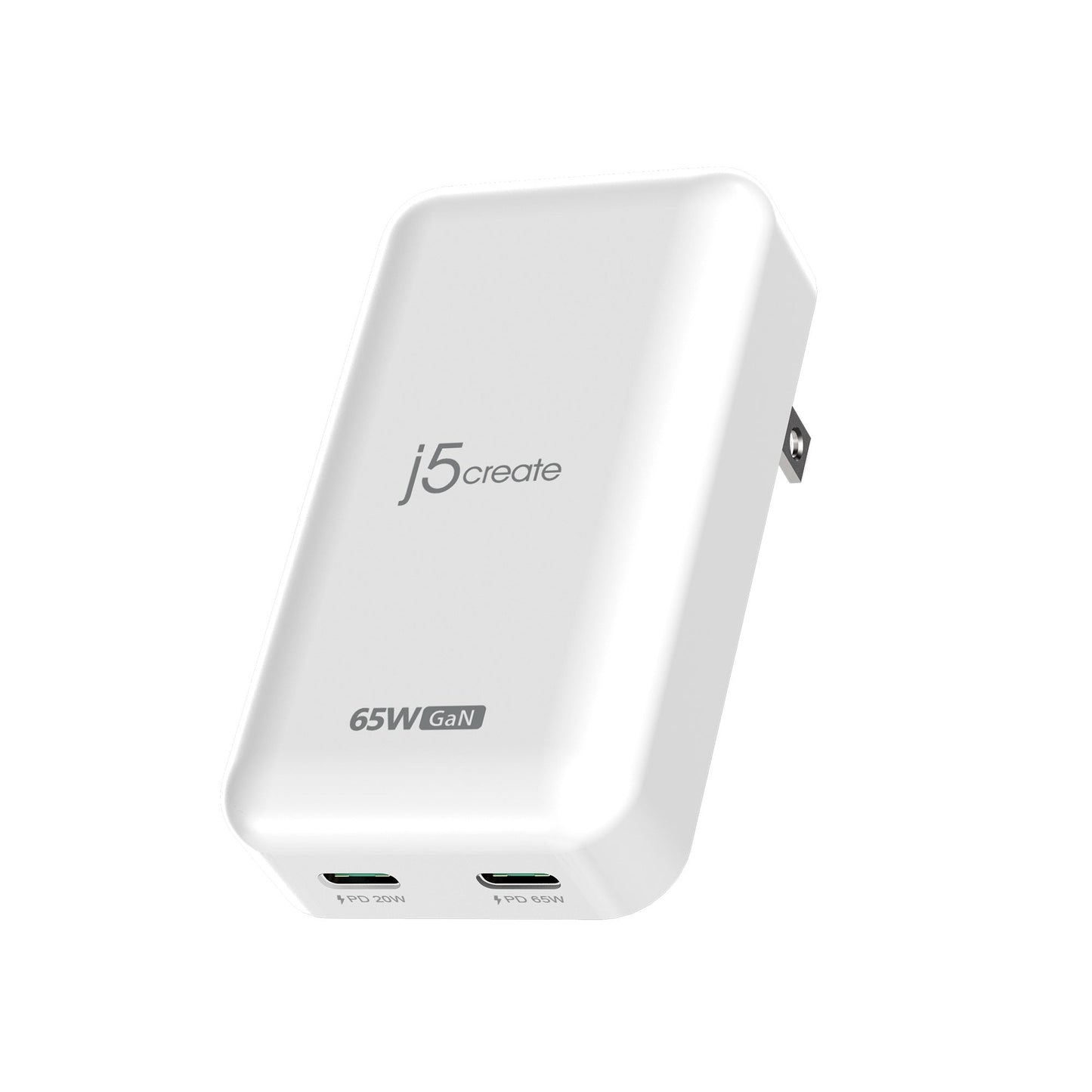 j5create JUP2465 65W GaN Slim PD USB-C 2-Port Charger