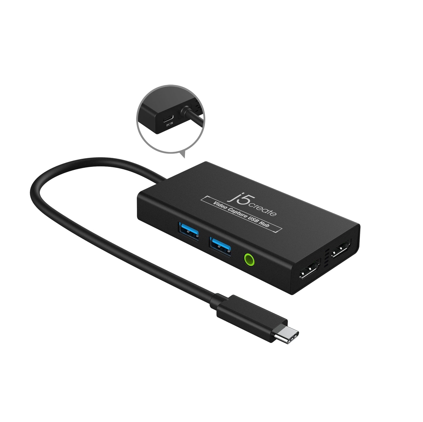 j5create Accessory JVA01 Video Capture USB Hub Black
