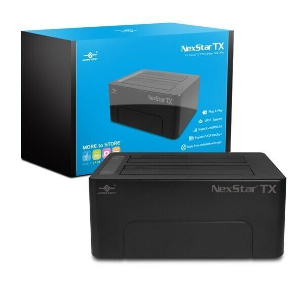 Vantec NST-D428S3-BK NexStar TX Dual Bay 2.5 3.5 USB3.0 Hard Drive Dock RTL Vantec Thermal Technologies