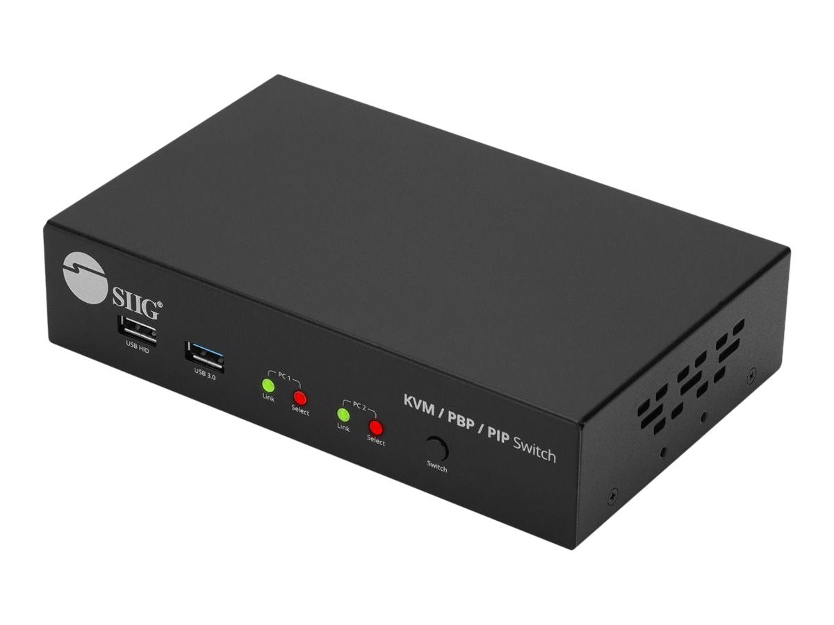SIIG CE-KV0G11-S1 2x1 HDMI KVM Switch with PBP Roaming Mouse & PIP