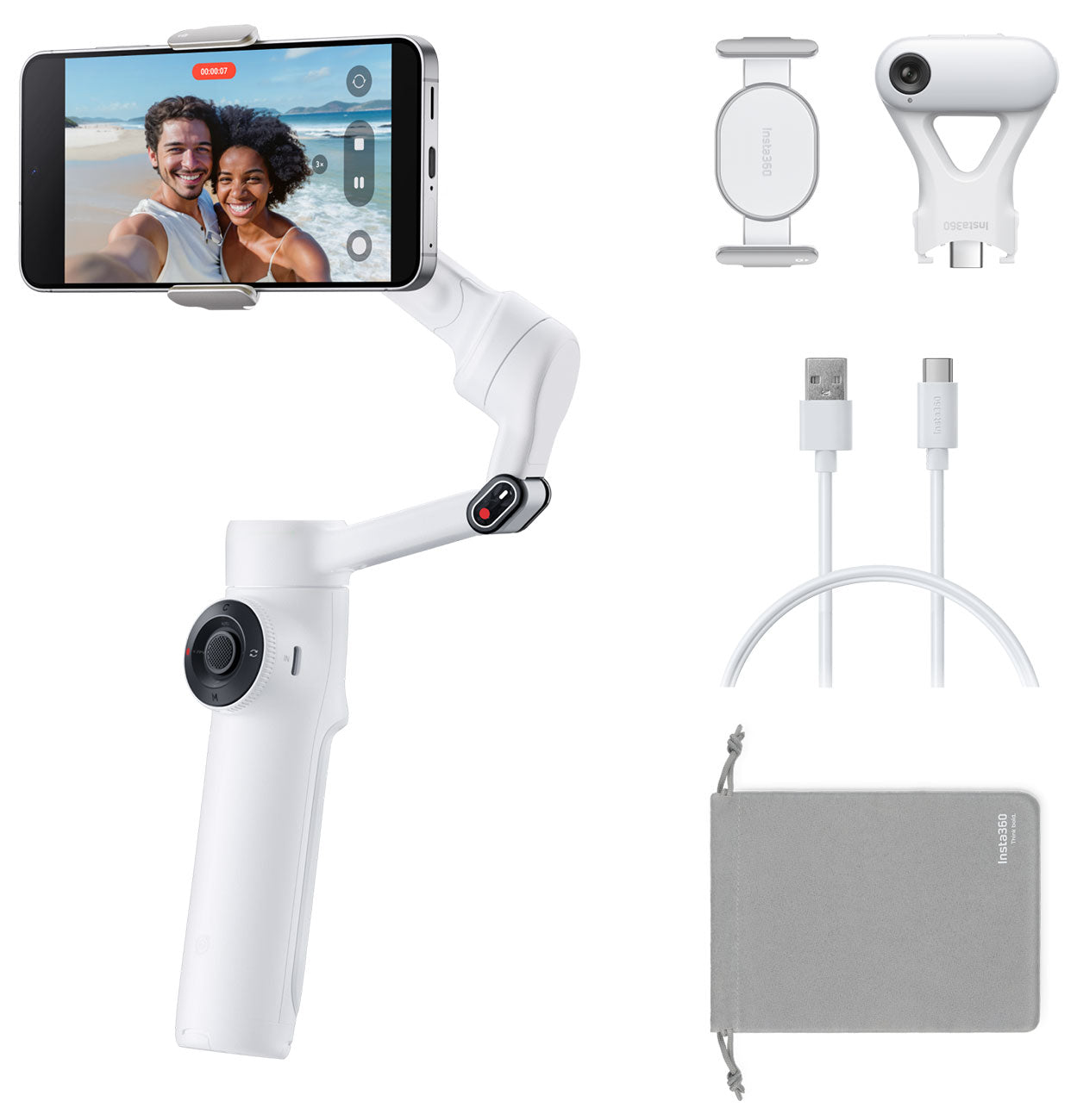 Insta360 Accessory CINSABQA_Flow2Lite10 Flow 2 AI Tracker Bundle Summit White