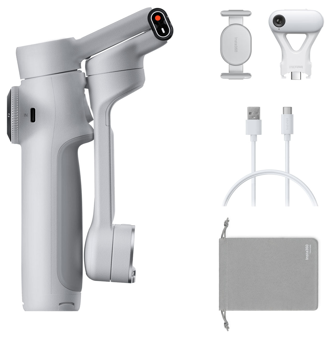 Insta360 Accessory CINSABQA_Flow2Lite12 Flow 2 AI Tracker Bundle Stone Gray