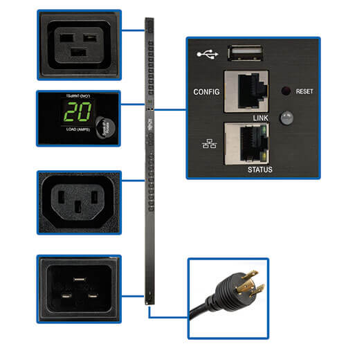 TRIPP Eaton 3.7Kw Single-Phase 208/230V Monitored Pdu - Lx Platform, 20 C13, 4 C19 Out - PDUMNV20HVLX