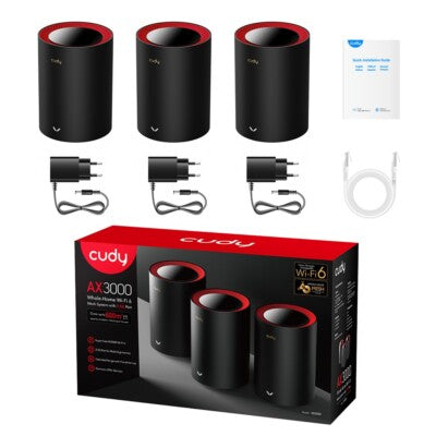 Cudy M3000(3-Pack) AX3000 Wi-Fi 6 Mesh 2.5G Solution 3-Pack