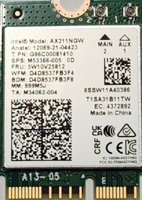 Intel AX211.NGWG Wi-Fi 6E AX211 (Gig+) 2230 2x2 AX R2 (6GHz)+BT vPro