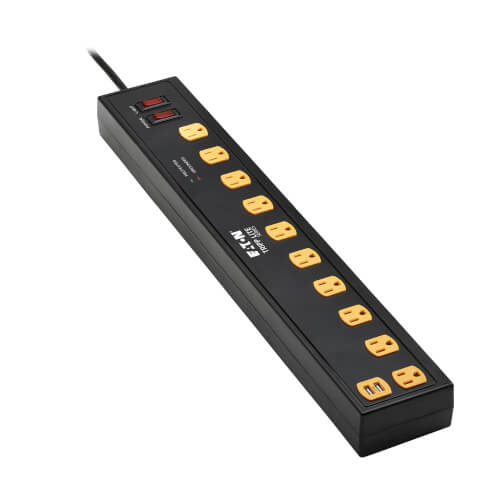 TRIPP Surge Protector 10-Outlet 2 Usb 6Ft Cord - TLP1006USB