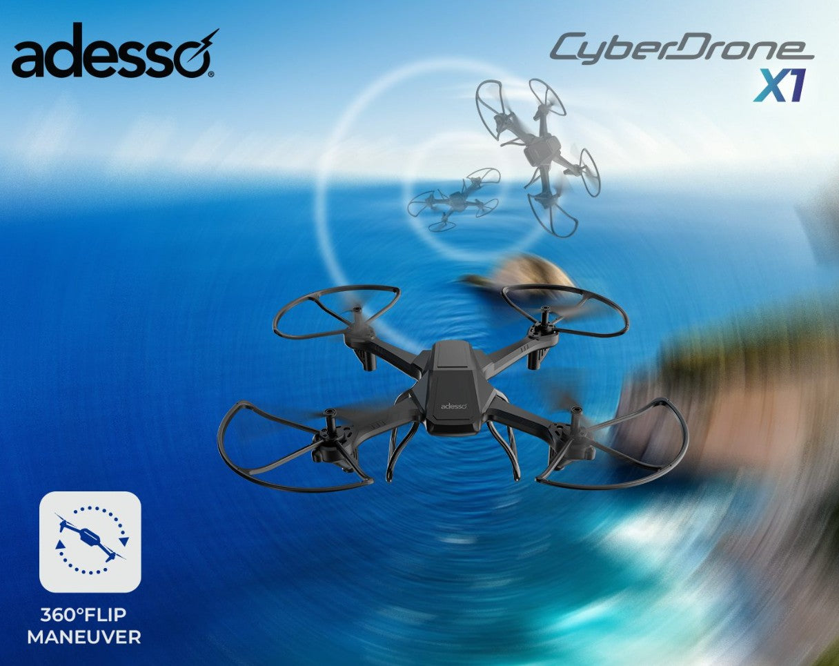 Adesso CyberDrone X1 - Entry-Level Drone with Altitude Hold & Headless Mode