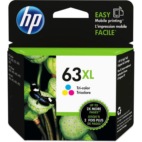 HP 63XL Tri-Color High Yield Ink Cartridge (F6U63AN)