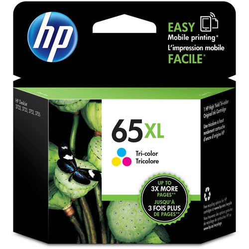 HP 65XL Tri-Color High Yield Ink Cartridge (N9K03AN)