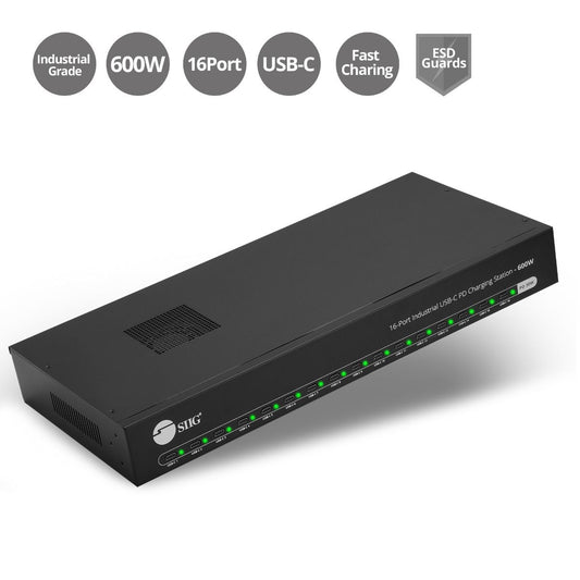 SIIG AC ID-US0A11-S1 16PT Industrial USB-C PD Charging Station 30W per port