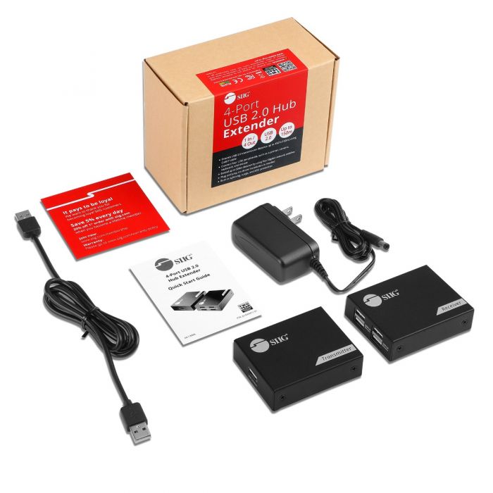 SIIG AC JU-EX0411-S1 4Port USB2.0 Extender 492feet via Cat6 7 network cable SIIG