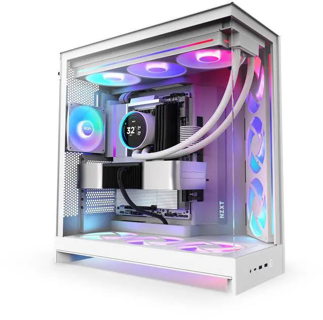NZXT CM-H92FW-R1 H9 FLOW RGB Mid Tower Clear TG White