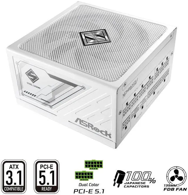 ASRock PS SL-1200GW 1200W ATX3.1 80+Gold Full Modular White