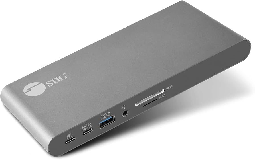 SIIG JU-DK0N11-S1 USB-C Dual Video MST Docking Station with PD Charging