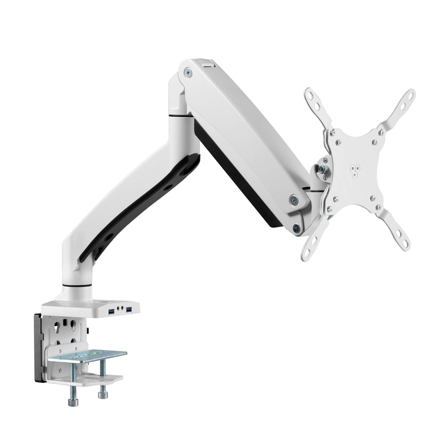 SIIG CE-MT3H11-S1 Heavy Duty Gas Spring Aluminum Desk Monitor Arm Brown Box