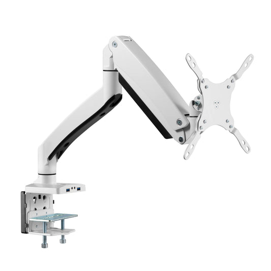 SIIG CE-MT3H11-S1 Heavy Duty Gas Spring Aluminum Desk Monitor Arm Brown Box