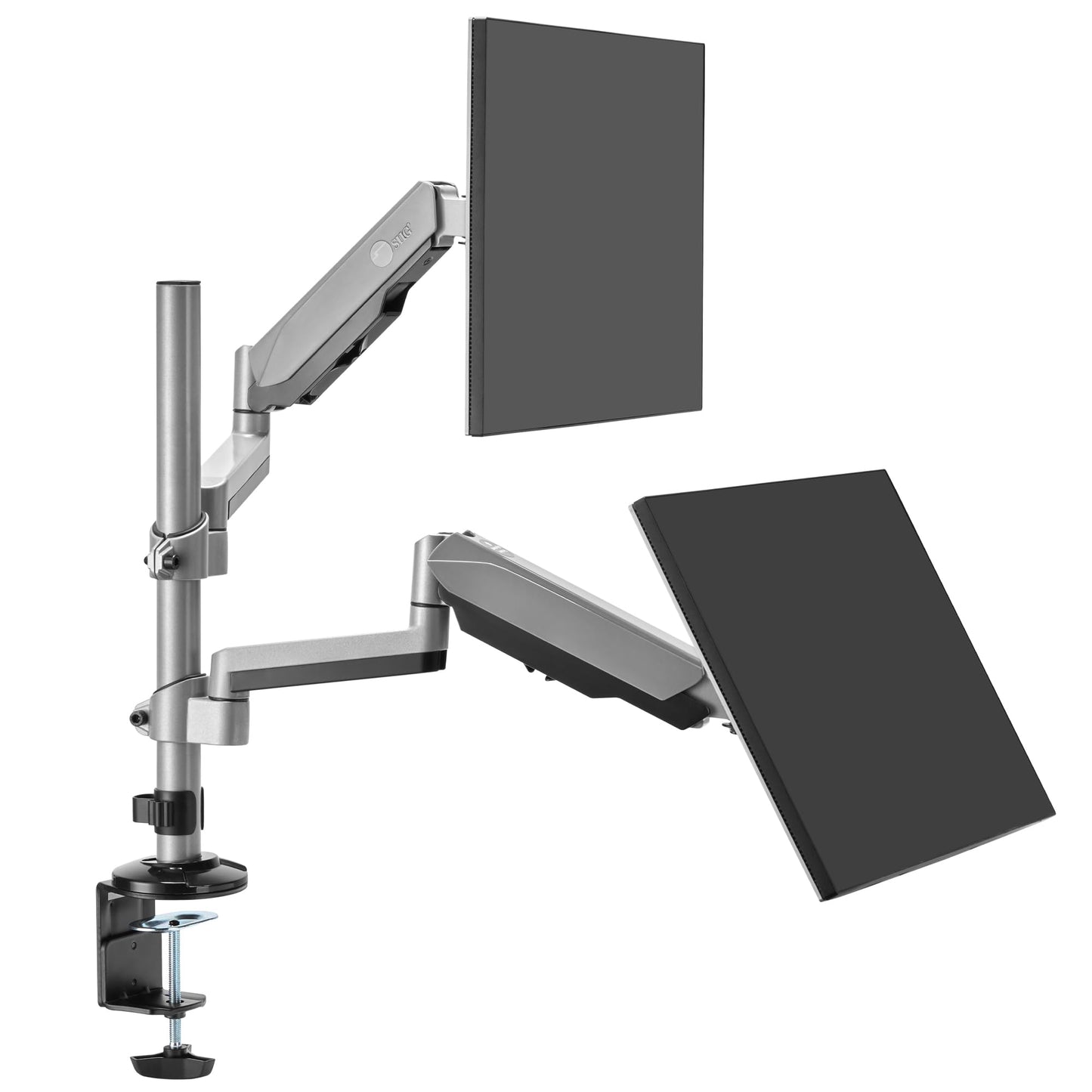 SIIG CE-MT3R11-S1 Dual Stacked Monitor Arm Desk Mount 17-32 Brown Box