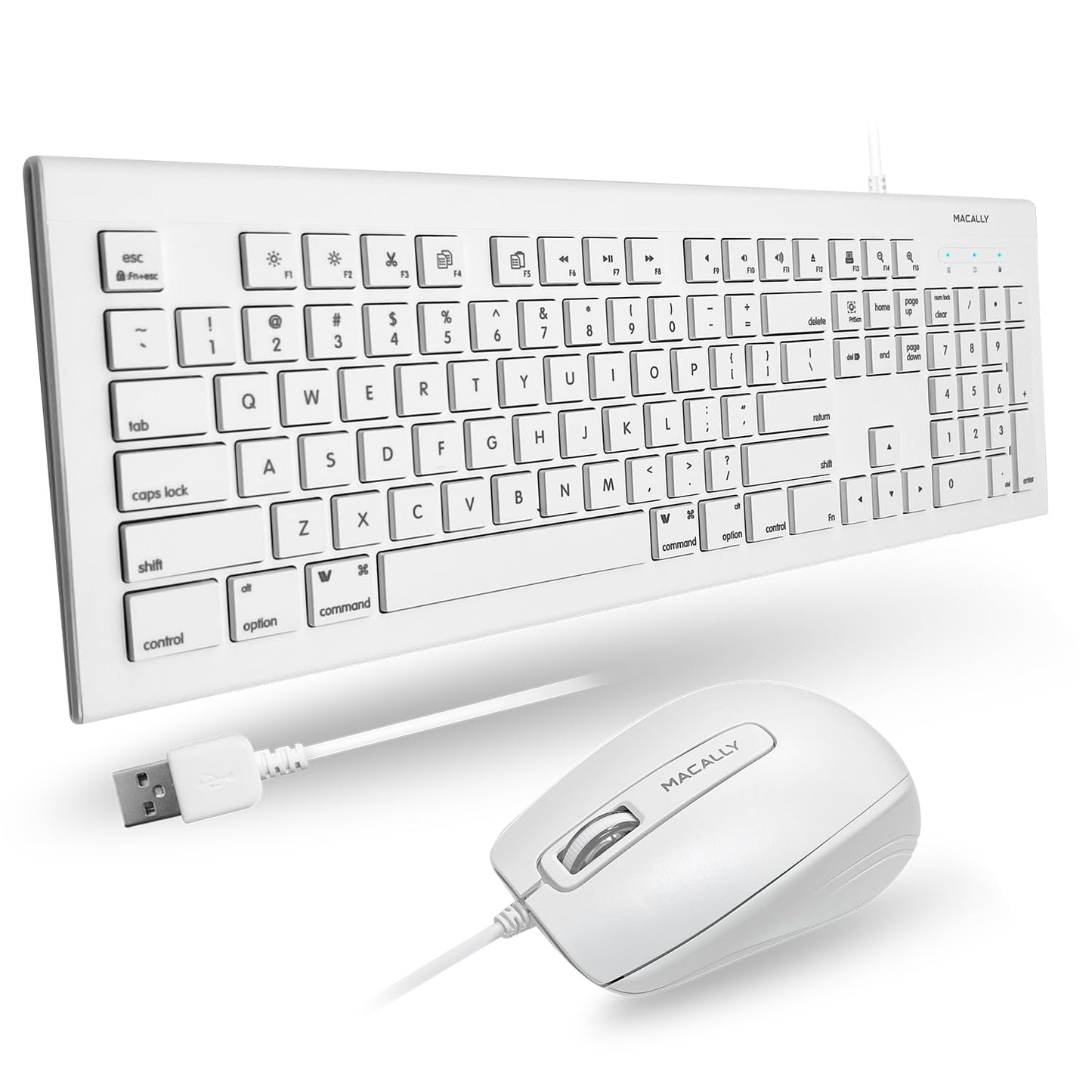 MACALLY MKEYECOMBO 105 Key Full Size KB & Wired Optical Mouse USB-A