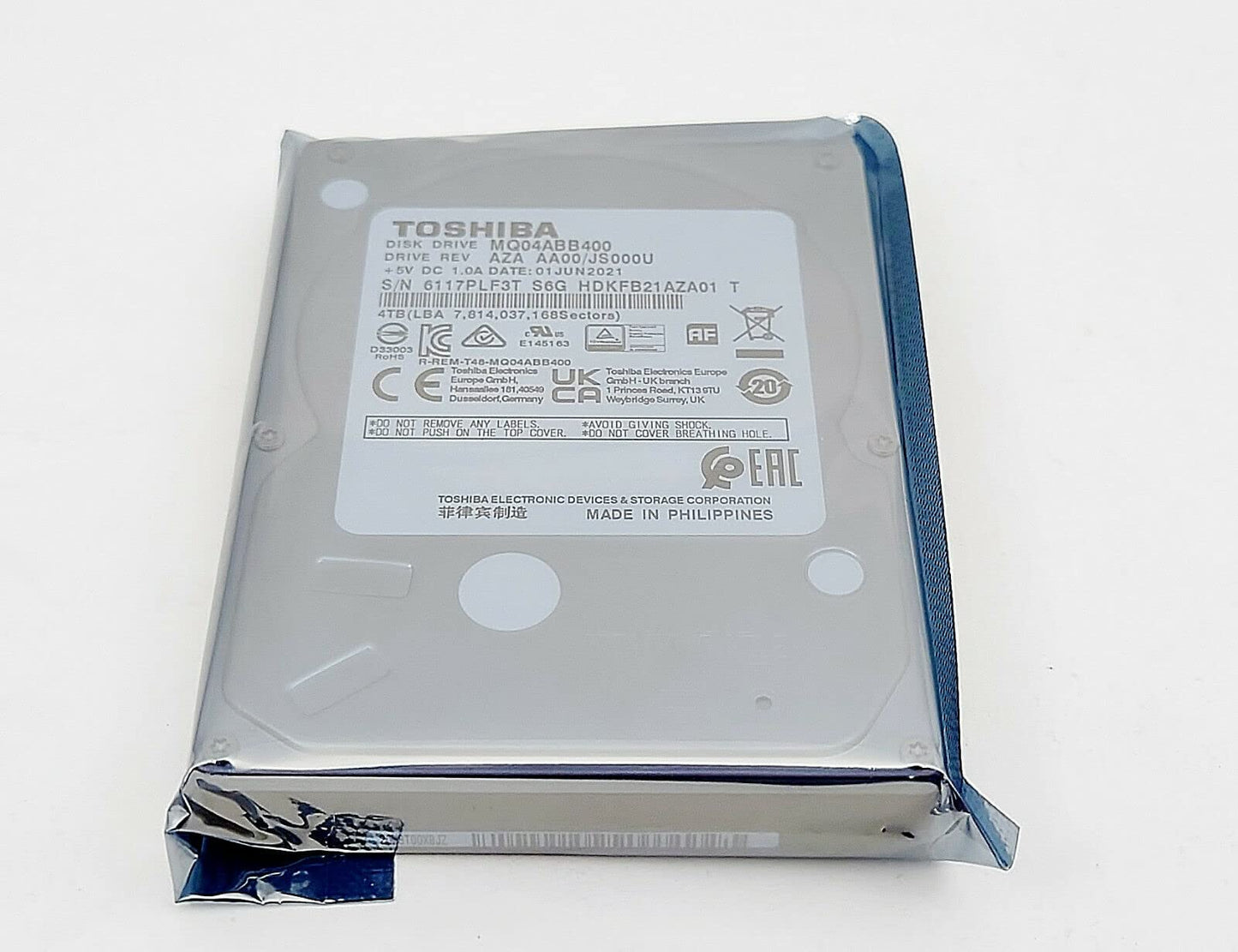 Toshiba MQ04ABB400 Mobile 2.5 15mm Aquarius 4TB 5400RPM Bare