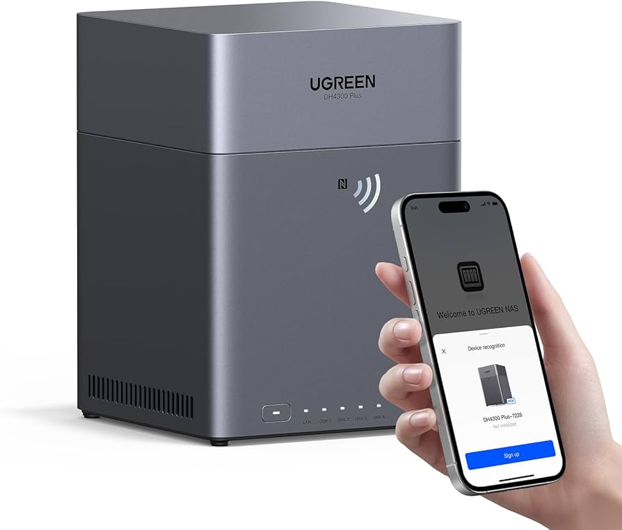 UGREEN DH4300 Plus NASync 120TB Storage Hub w HDMI Cable Dark grey