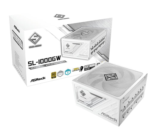 ASRock PS SL-1000GW 1000W ATX 12V 80+GOLD Fully Modular 135mm Fan White