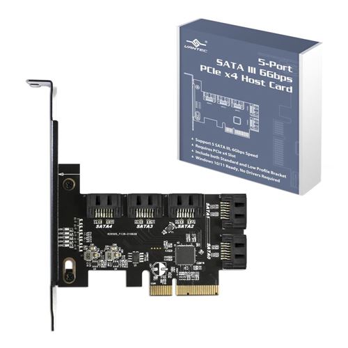 Vantec CC UGT-ST655 5-Port SATA III 6Gbps PCIe X4 Host Card