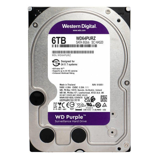 Western Digital HD WD64PURZ WD Purple 3.5 6TB 256MB SATA 5400 RPM Bare
