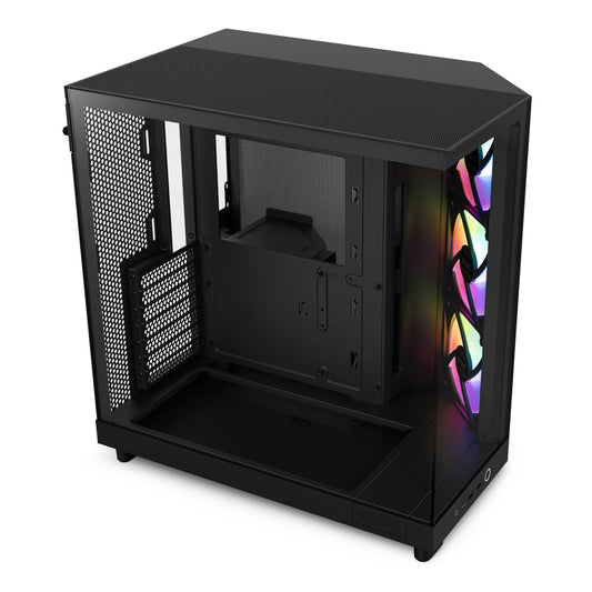 NZXT CC-H61FW-01 H6 Flow RGB Mid-Tower ATX SGCC Steel Tempered Glass Black