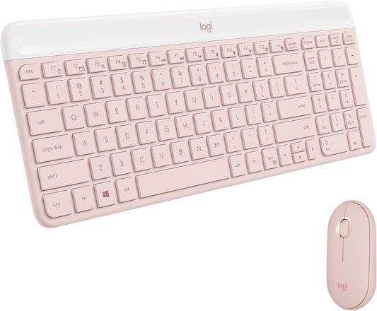 Slim Wireless Keyboard And Mouse Combo Mk470 - Rose All Office Smarts