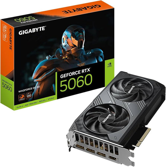 Gigabyte GV-N5060WF2OC-8GD GeForce RTX 5060 WINDFORCE OC 8G GDDR7 128B ATX