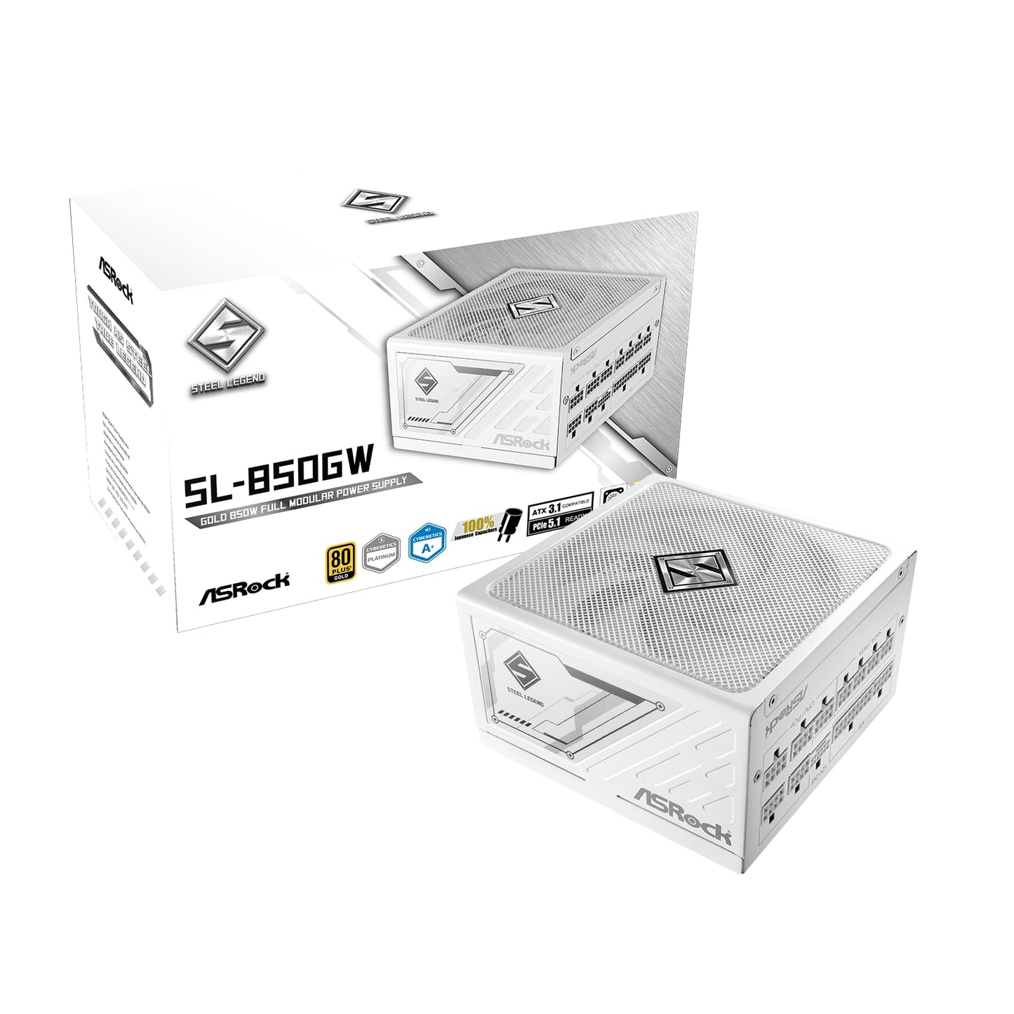ASRock PS SL-850GW 850W ATX 12V 80+GOLD Fully Modular 135mm Fan White