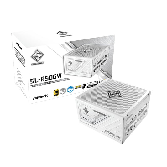 ASRock PS SL-850GW 850W ATX 12V 80+GOLD Fully Modular 135mm Fan White