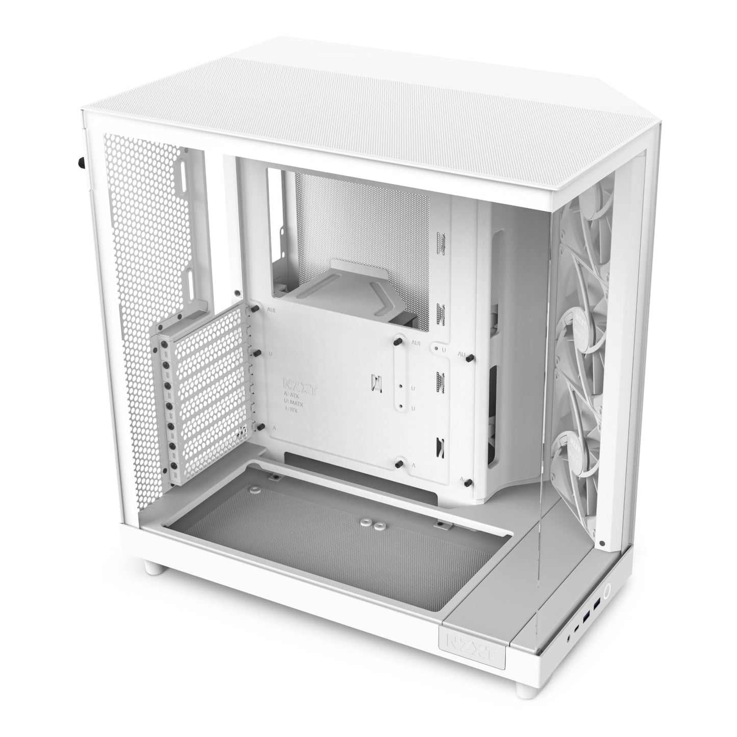NZXT CC-H61FW-01 H6 Flow ATX Mid-Tower SGCC Steel Tempered Glass White