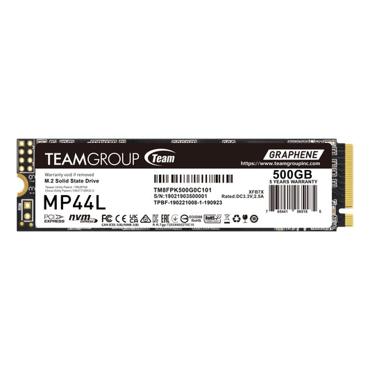 TEAMGROUP TM8FPK500G0C101 500GB MP44L M.2 2280 NVMe 1.4 PCIE GEN 4X4