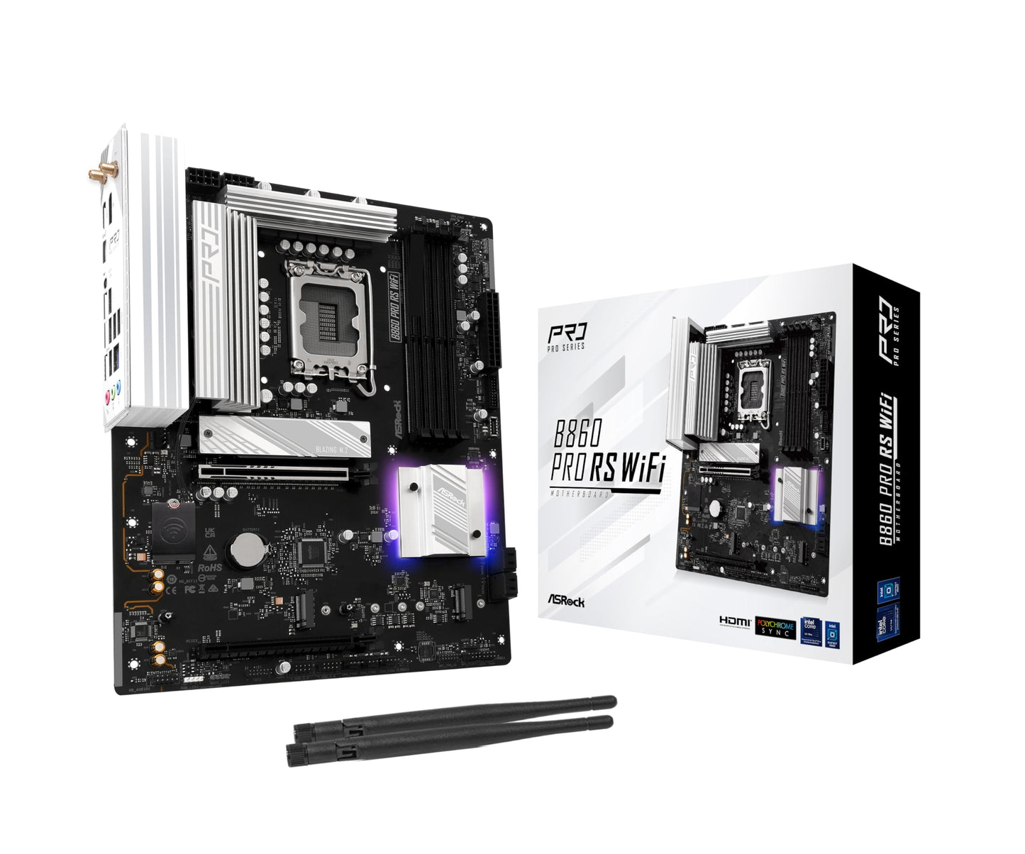 ASRock MB B860 Pro RS WiFi B860 LGA1851 Max256GB DDR5 ATX