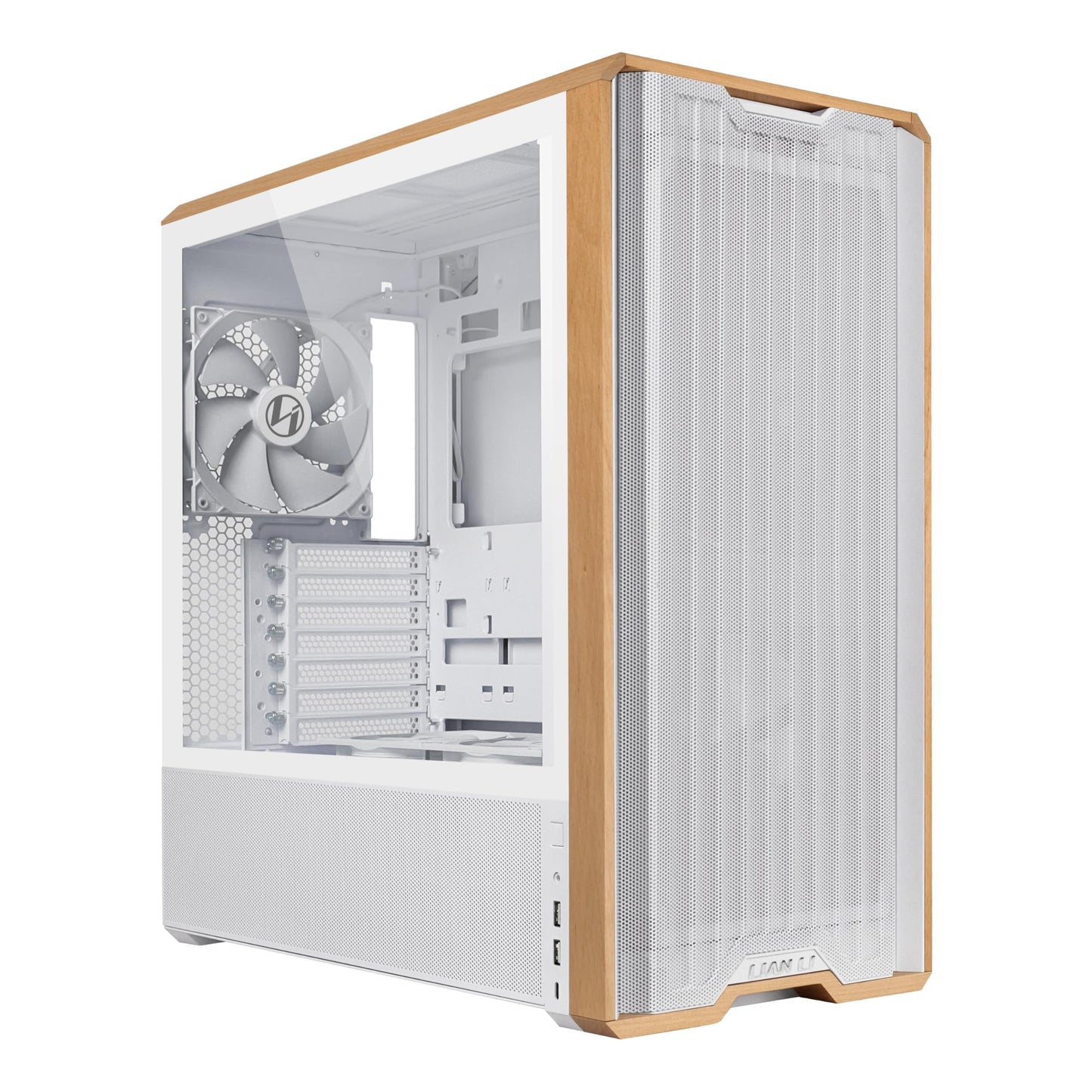 Lian-Li LAN217W mid-tower Steel 4mm TG Wood White
