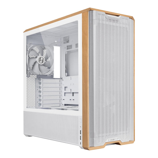 Lian-Li LAN217W mid-tower Steel 4mm TG Wood White