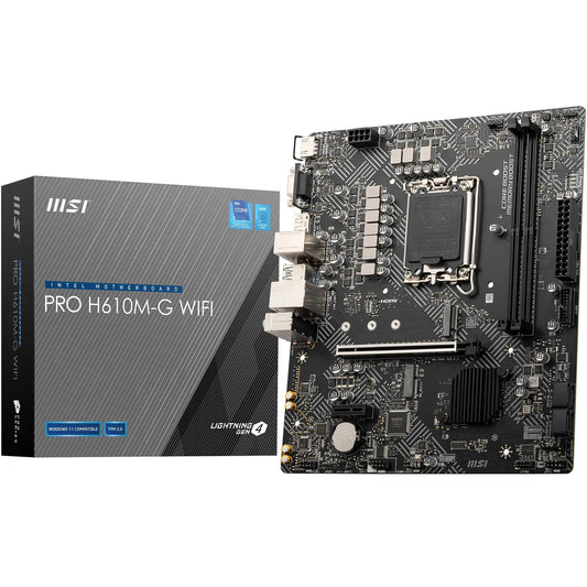 MSI PRO H610M-G WIFI H610 LGA1700 Max96GB DDR5 mATX